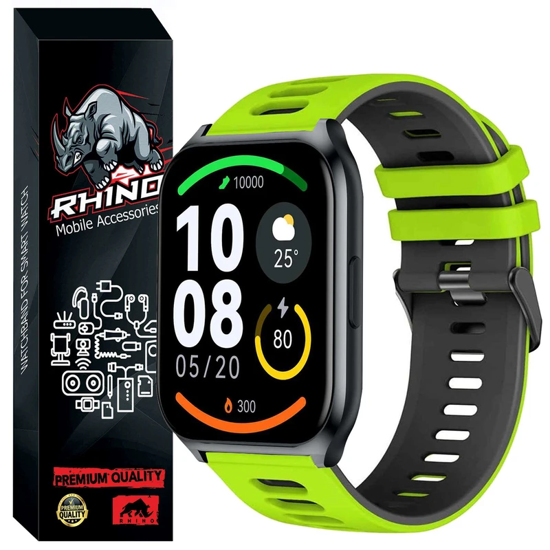 بند راینو مدل Silic-2C مناسب برای ساعت هوشمند هایلو LS02 Pro / Watch 2 Pro