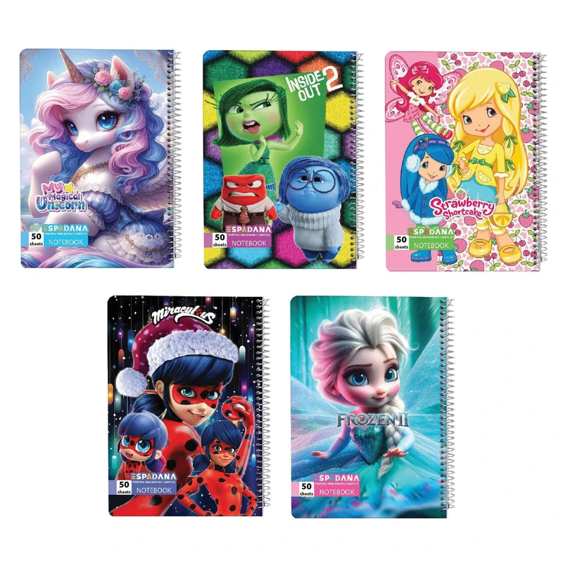 دفتر مشق 50 برگ اسپادانا مدل والت دیزنی کد 50512589 مجموعه 5 عددی