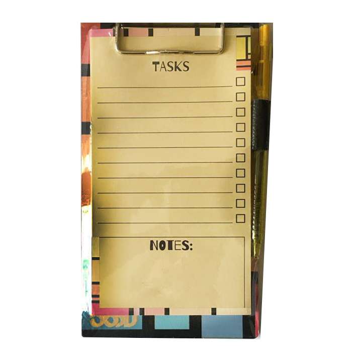  تخته شاسی رادمان طرح برگ کد 1 سایز A6 به همراه کاغذ یادداشت و خودکار 