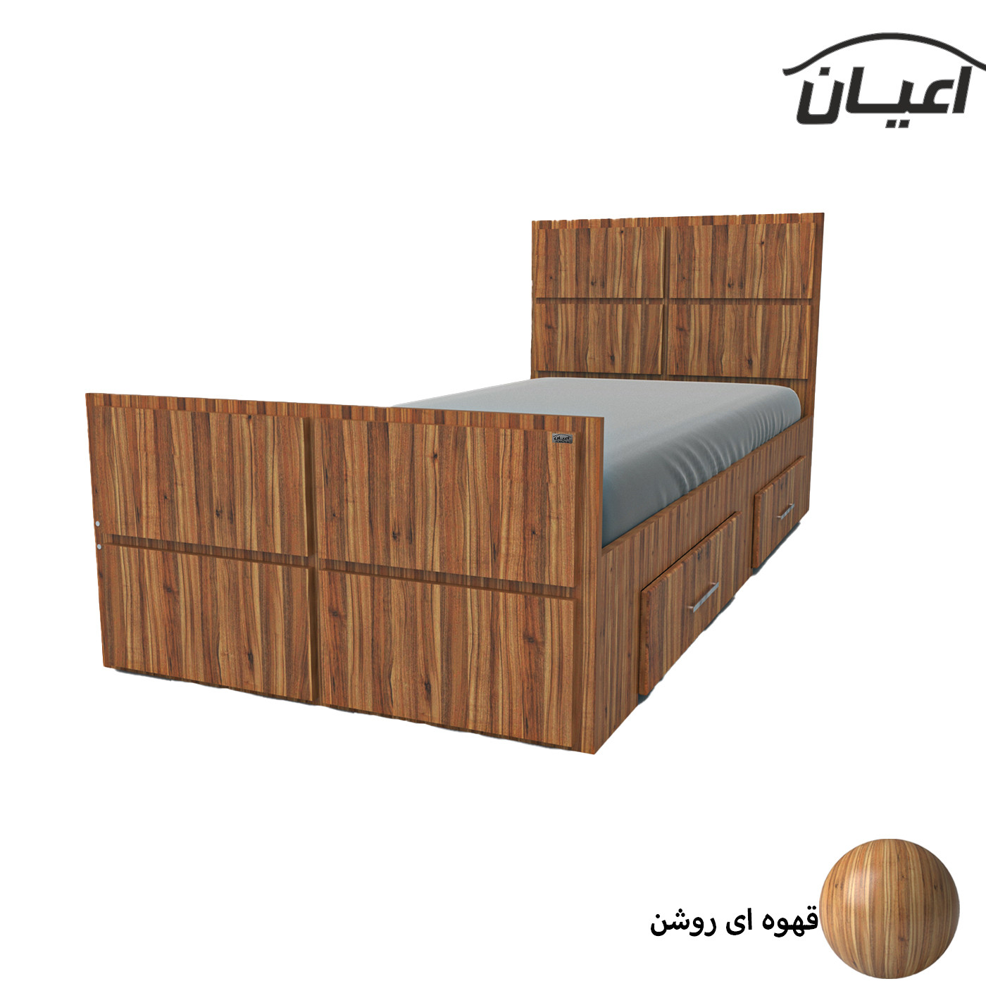 تخت خواب یک نفره اعیان مدل FH535 طرح اسپرت سایز 200×120 سانتی متر