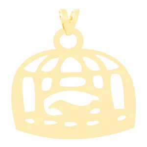 آویز گردنبند طلا 18 عیار زنانه الن نار طرح پرنده در قفس مدل N3064