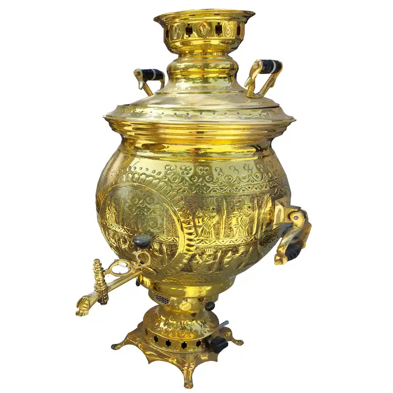 سماور برنجی مدل قلمزنی کد 251204