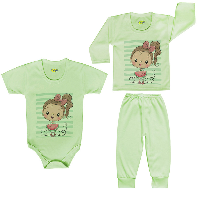 ست 3 تکه لباس نوزادی کارانس مدل PRSG-3134