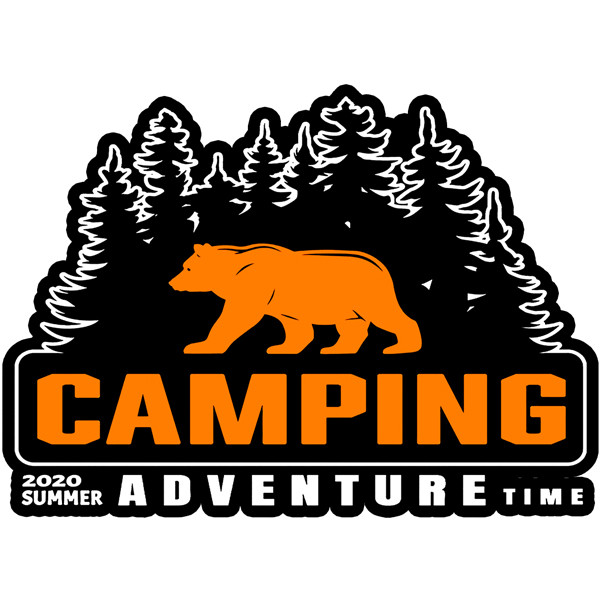 برچسب خودرو طرح camping مدل خرس کد10