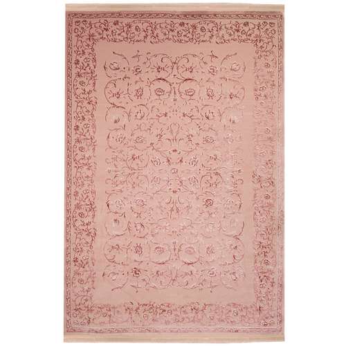 فرش ماشینی زمرد مشهد کد DI02 زمینه صورتی