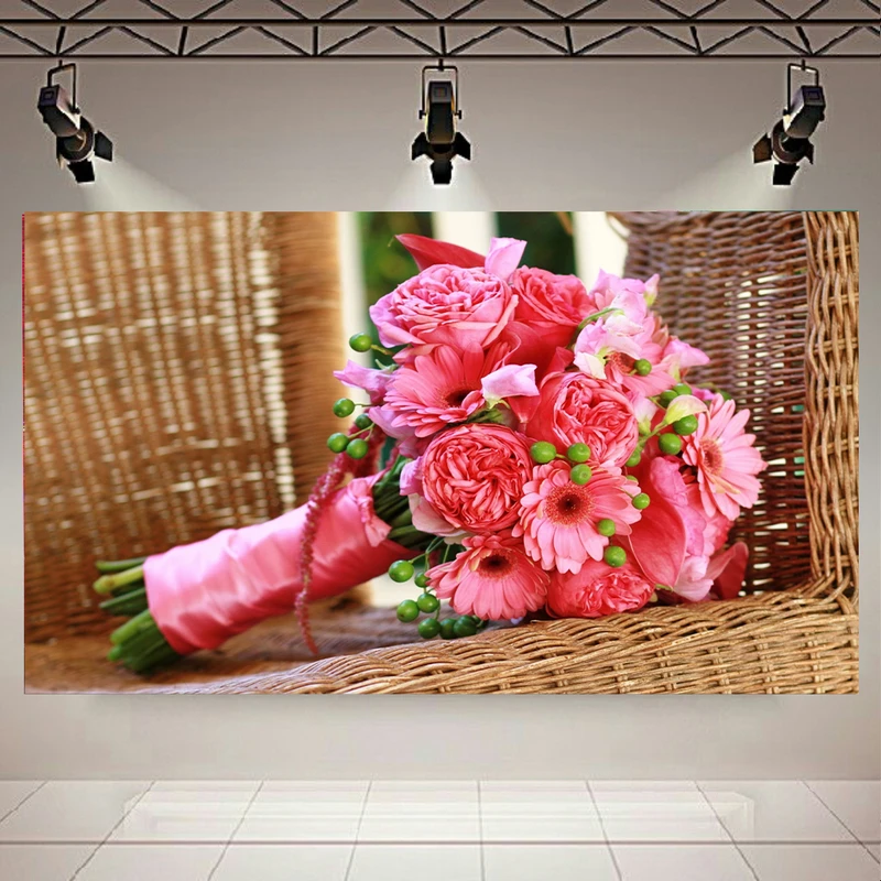 تابلو بوم طرح دسته گل کد AR2391
