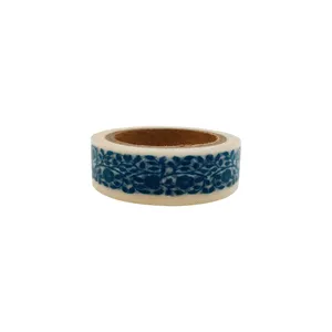 چسب نواری دبیلیو تی مدل واشی طرح گل کد 19 عرض 1.5 سانتی متر