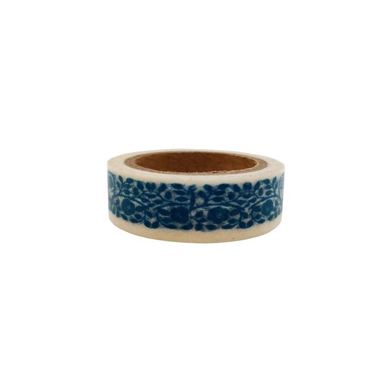 چسب نواری دبیلیو تی مدل واشی طرح گل کد 19 عرض 1.5 سانتی متر