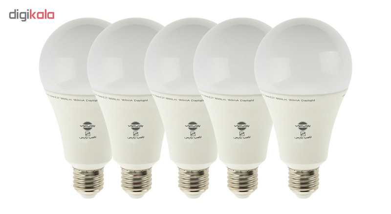 لامپ ال ای دی 20 وات پارس شهاب مدل 32975 پایه E27 بسته 5 عددی