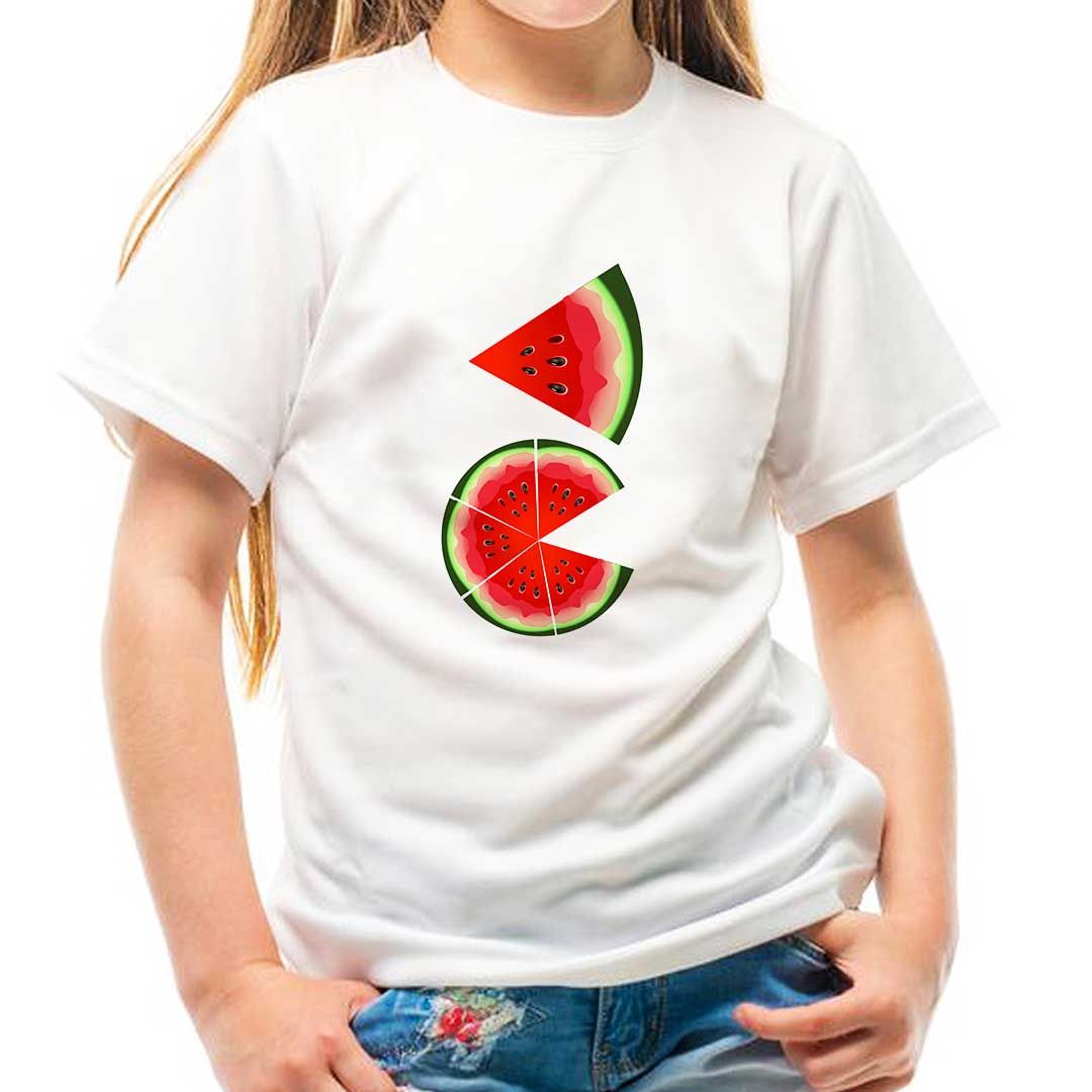 تی شرت آستین کوتاه دخترانه مدل برش هندوانه  -  - 6