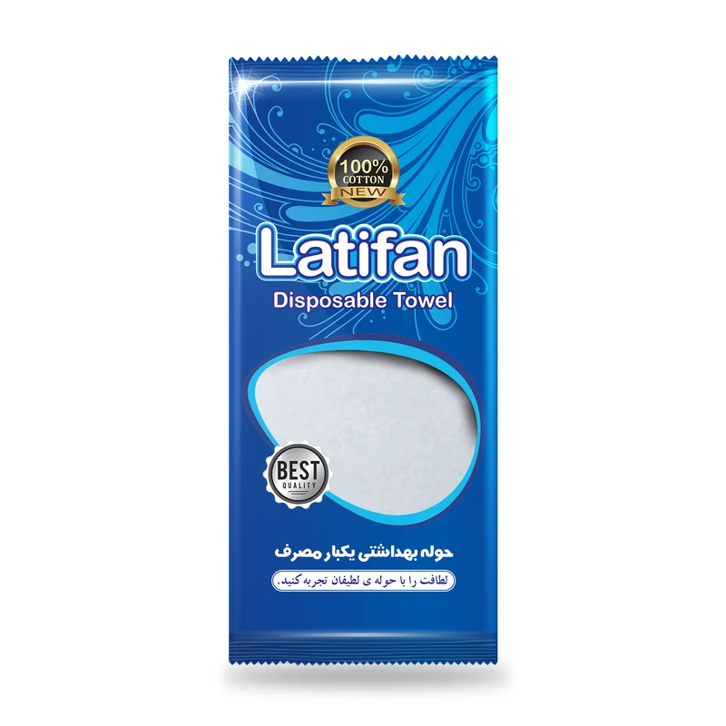 حوله یکبار مصرف لطیفان مدل towel 60G سایز 40 × 80 سانتی متر بسته 50 عددی
