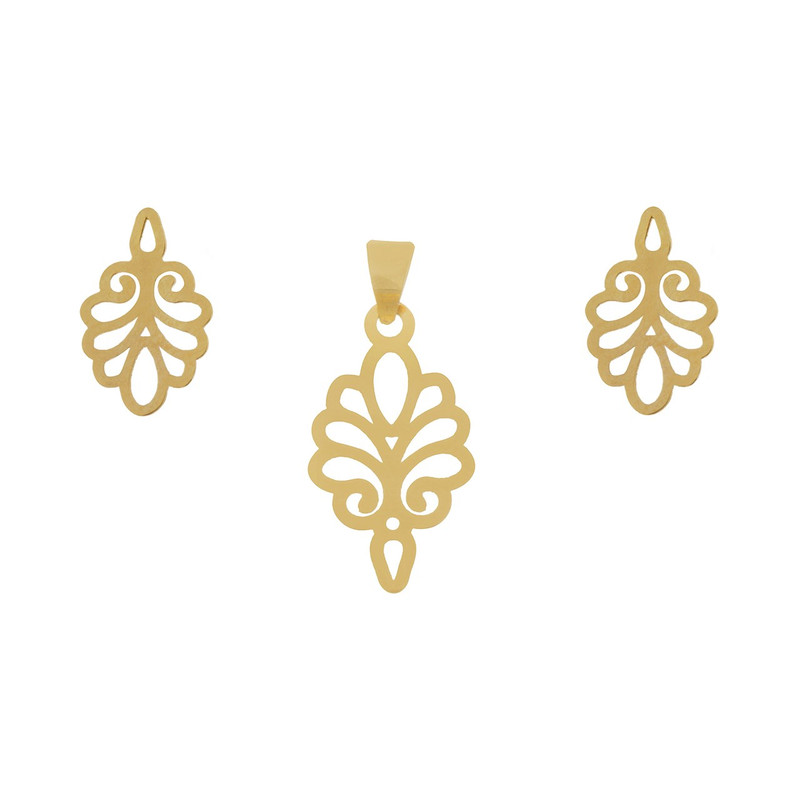 نیم ست طلا 18 عیار زنانه زرمان مدل ZMS0311 طرح طاووس