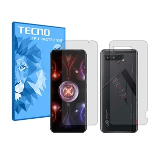 Tecno Resistant model transparent screen protector suitable for Asus ROG Phone 5s Pro mobile phone along with the back of the phone