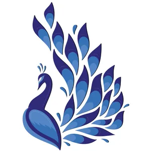 استیکر چوبی ژیوار طرح طاووس