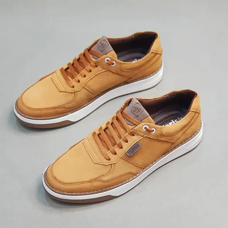 کفش روزمره مردانه مدل چرم طبیعی کد 00121 رنگ عسلی