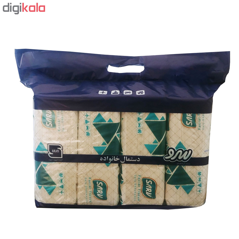 دستمال کاغذی 200 برگ سرو طرح الماس بسته 4 عددی