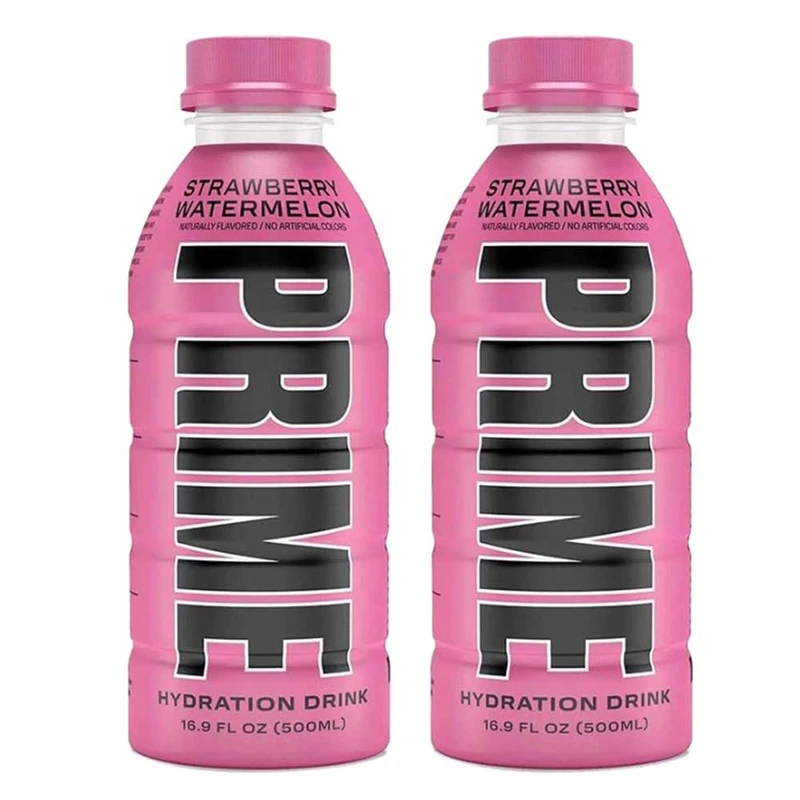 نوشیدنی انرژی زا با طعم توت فرنگی و هندوانه پرایم - 500 میلی لیتر بسته 2 عددی