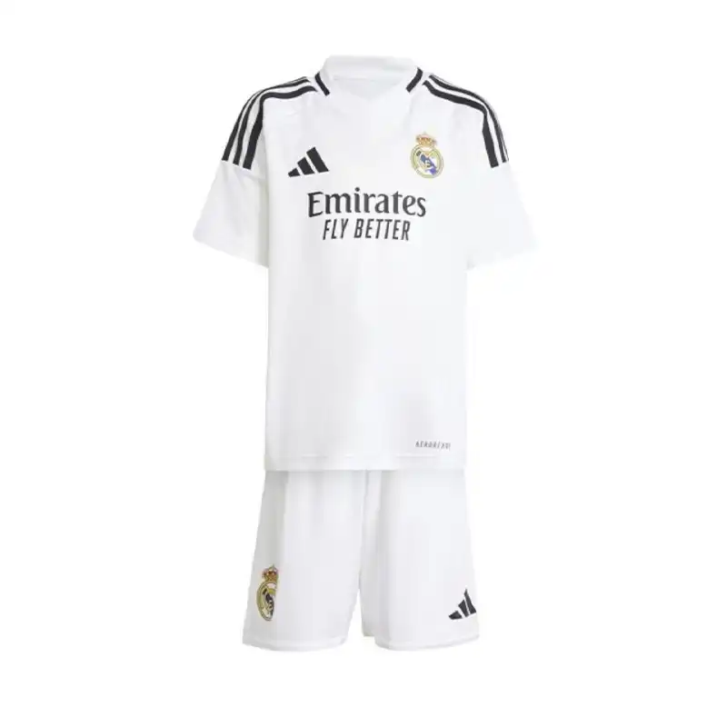 ست تی شرت و شلوارک ورزشی مردانه مدل رئال مادرید کد Home 2025