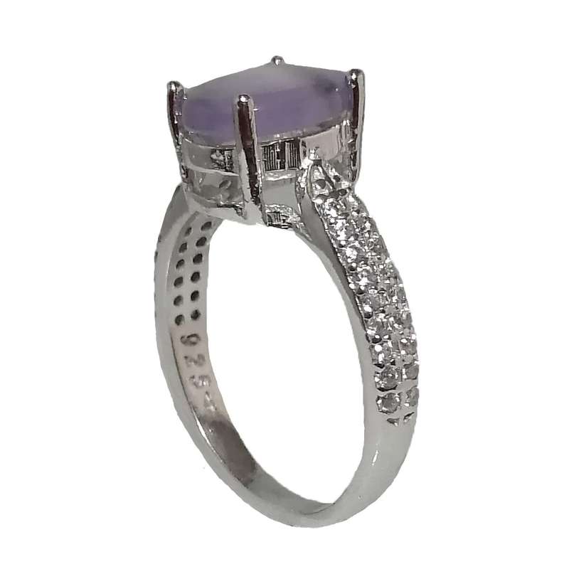 انگشتر نقره زنانه مدل عقیق کبود یمنی YW4155