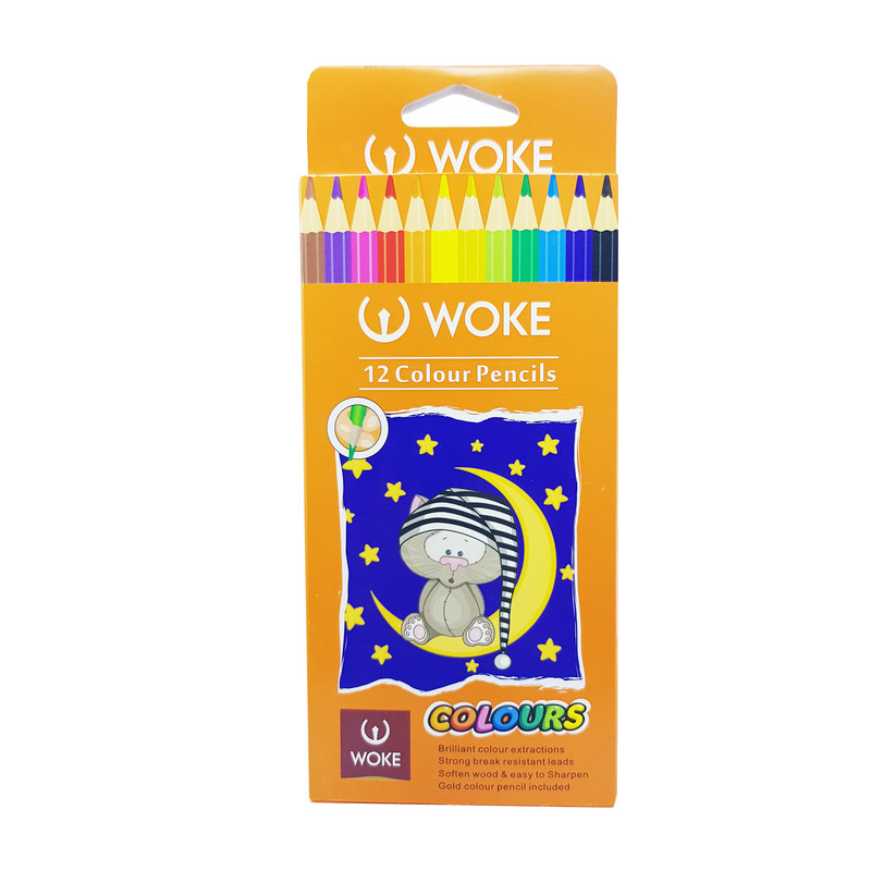 مداد رنگی 12 رنگ ووک طرح گربه