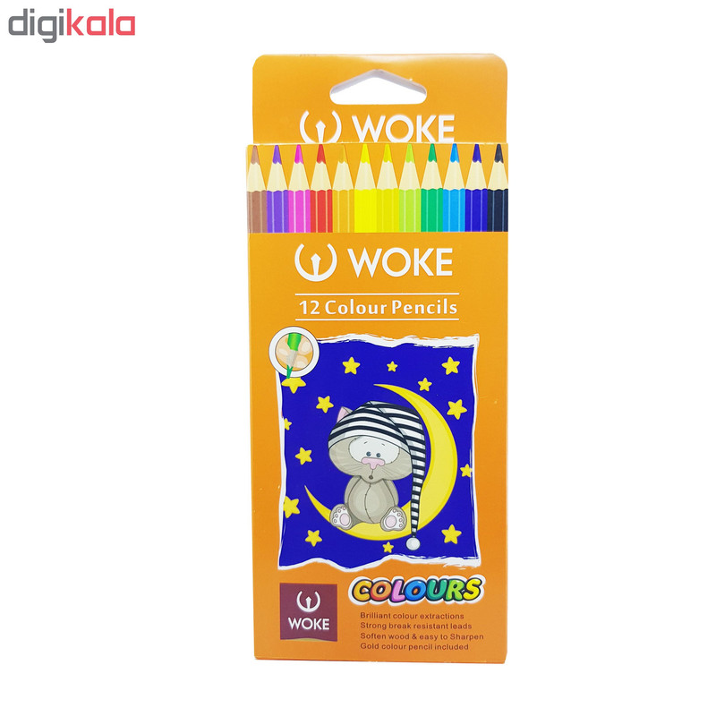 مداد رنگی 12 رنگ ووک طرح گربه