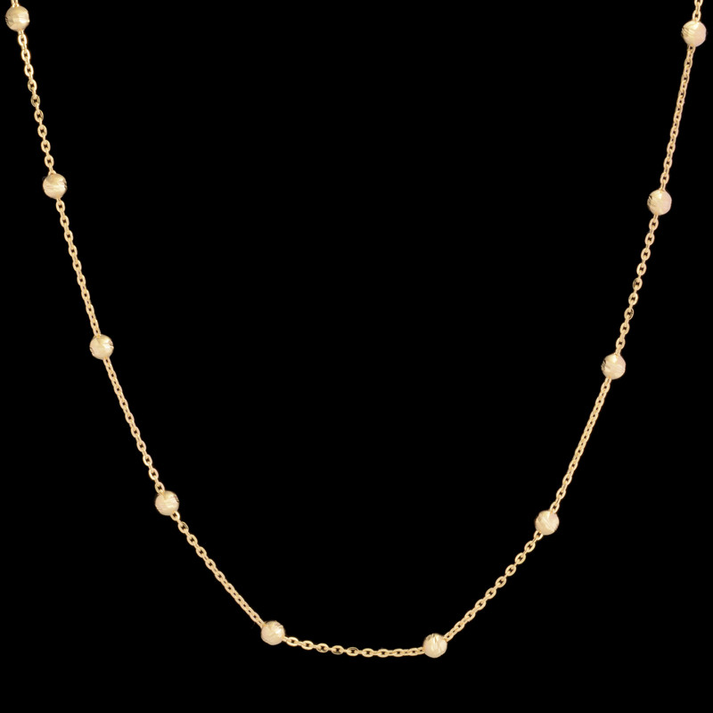 زنجیر طلا 18 عیار زنانه طلای مستجابی مدل گوی کد 45