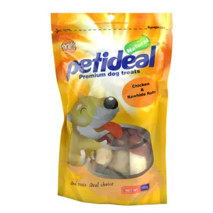 اسنک تشویقی سگ پتی دیل مدل Chicken and Rawhide Rolls وزن 100 گرم