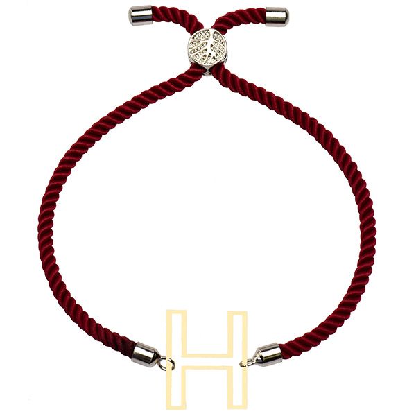 دستبند طلا 18 عیار دخترانه کرابو طرح حرف H مدل Krd1696