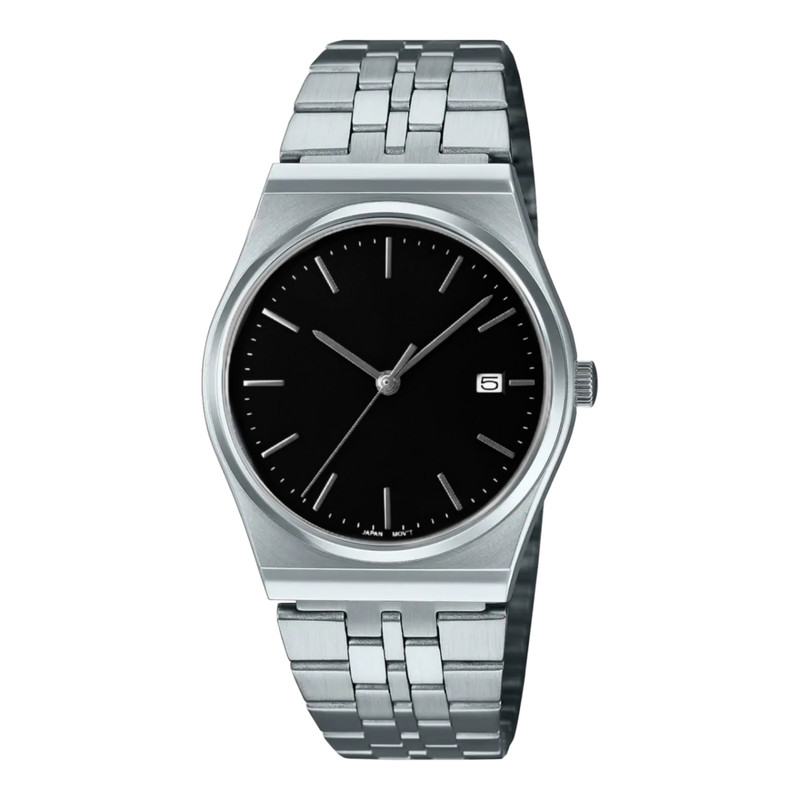 ساعت مچی عقربه‌ای کوارتز مردانه مدل کلاسیک بند استیل بافت ریز کد 2