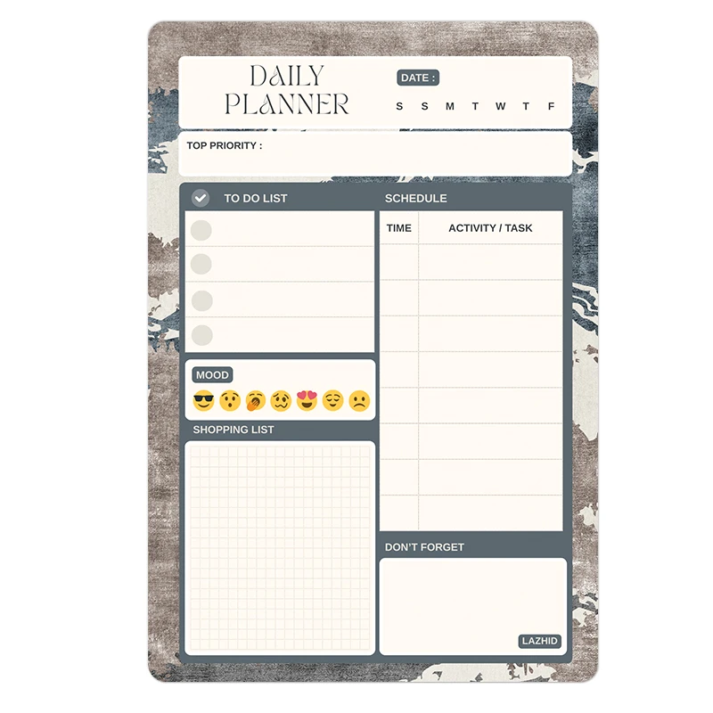 تخته وایت برد آهنربایی لاژید طرح پلنر روزانه مدل آهنربایی سایز 20X30 سانتیمتر  