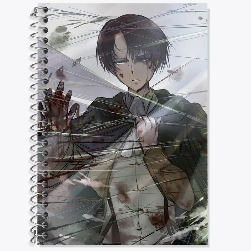 دفتر زبان 50 برگ خندالو مدل دو خط طرح لیوای انیمه اتک آن تایتان Attack on Titan کد 18619