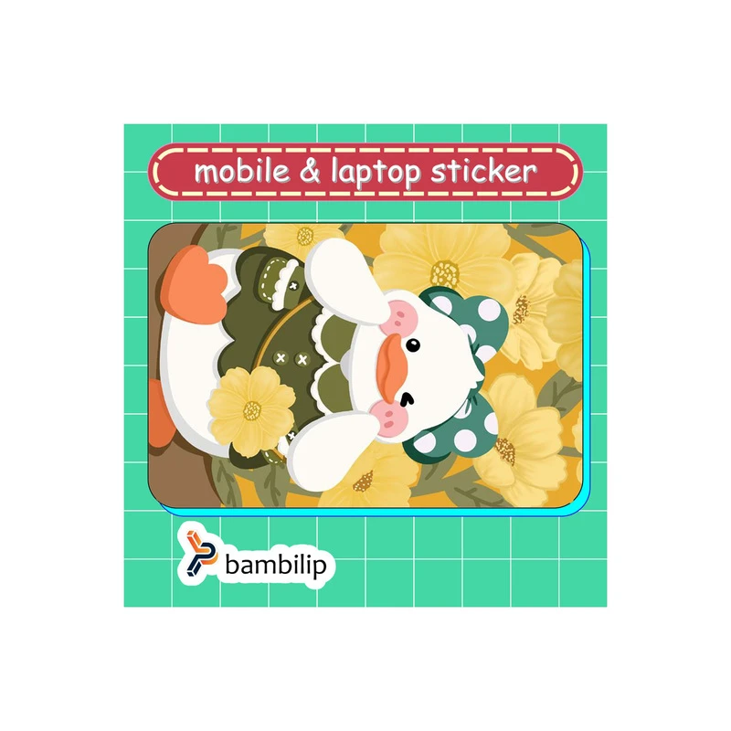 استیکر بامبیلیپ مدل کارت عابر طرح اردک تپل با گل های زرد کد 8944865