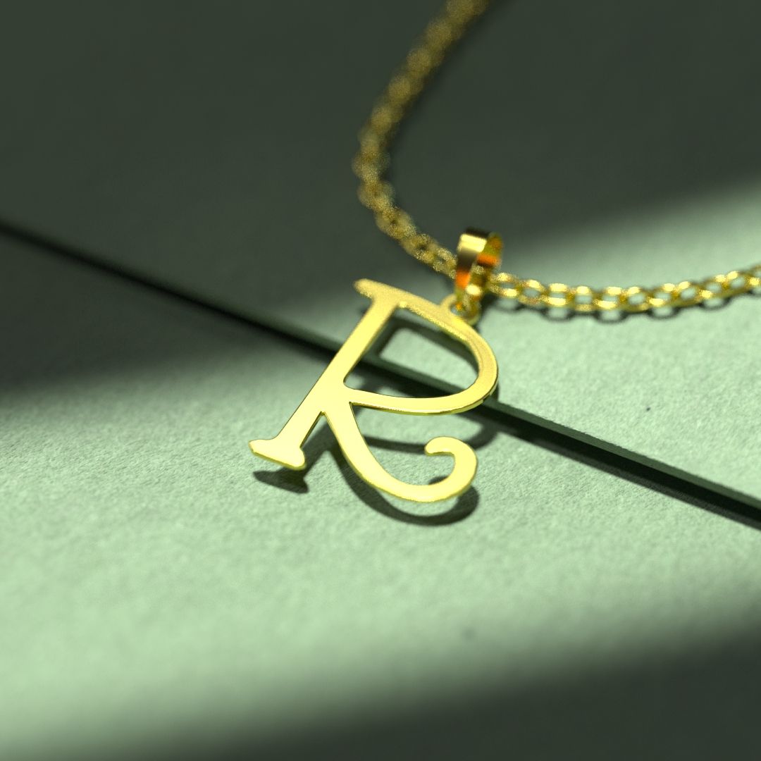 گردنبند طلا 18 عیار زنانه مدوپد مدل حرف R کد H2-1-1382 -  - 2