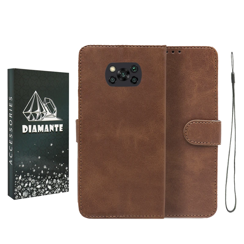 کیف کلاسوری دیامانته مدل Bandaviz Gn مناسب برای گوشی موبایل شیائومی Poco X3 Pro / X3 NFC به همراه بند آویز