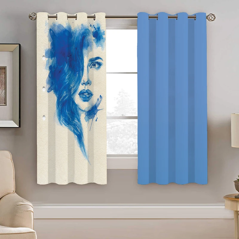 پرده نیروانا طرح چهره مدل مخمل کد 8887 سایز 140×200 سانتی متر