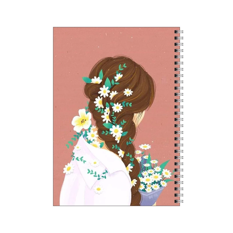 دفتر مشق 80 برگ بامبیلیپ طرح دختر و گل های بابونه کد 6319645