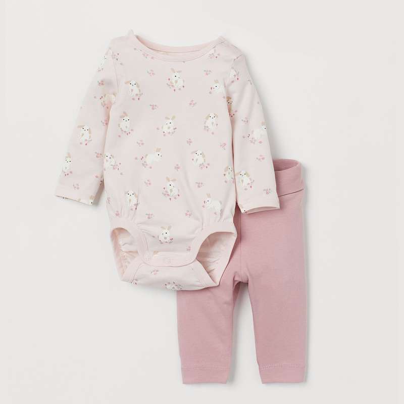 ست بادی و شلوار نوزادی اچ اند ام مدل PK-HM-St 01