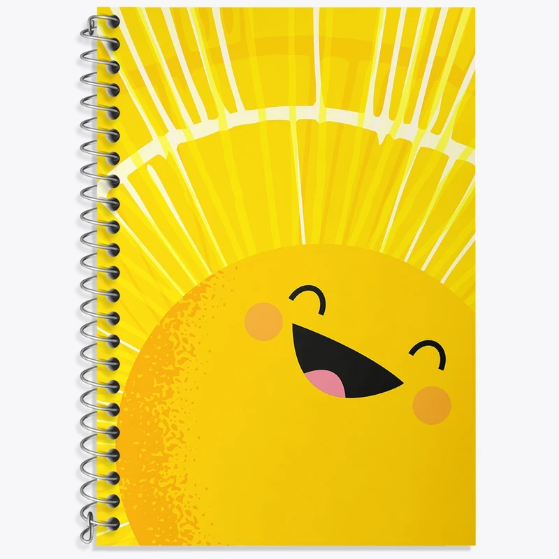 دفتر زبان 50 برگ خندالو مدل دو خط طرح خورشید کیوت کد N1500