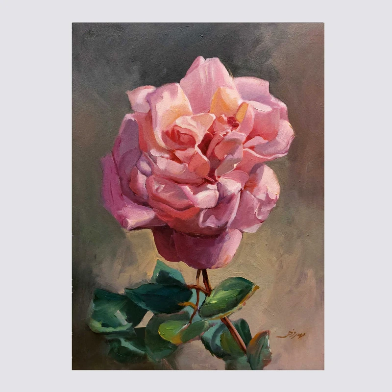 تابلو نقاشی رنگ روغن طرح گل رز