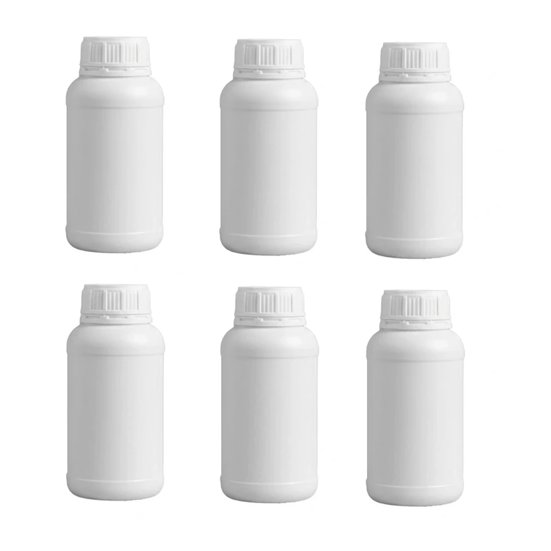 بطری مدل پلی اتیلن استوانه ای گنجایش 0.5 لیتر بسته 6 عددی