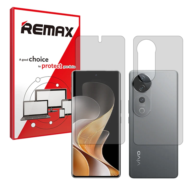 محافظ صفحه نمایش مات ریمکس مدل هیدروژلی مناسب برای گوشی موبایل ویوو S19 Pro به همراه محافظ پشت صفحه