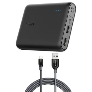 شارژر همراه انکر مدل A1215 Powercore ظرفیت 13000 میلی آمپر ساعت به همراه کابل لایتنینگ