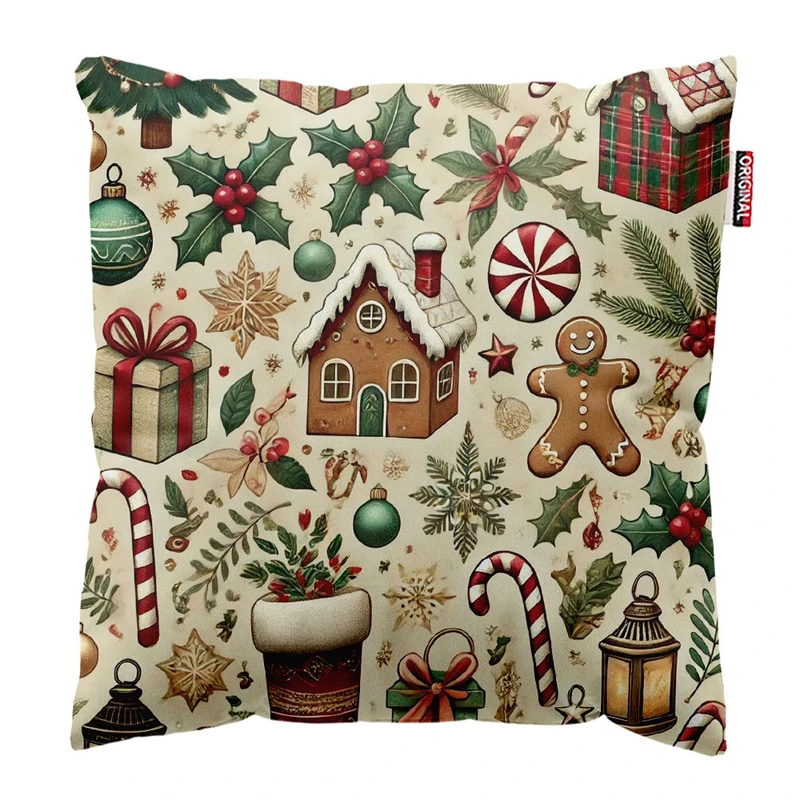 کوسن پاد آفرین طرح کریسمس کد 2687 سایز 30*30 سانتی متر