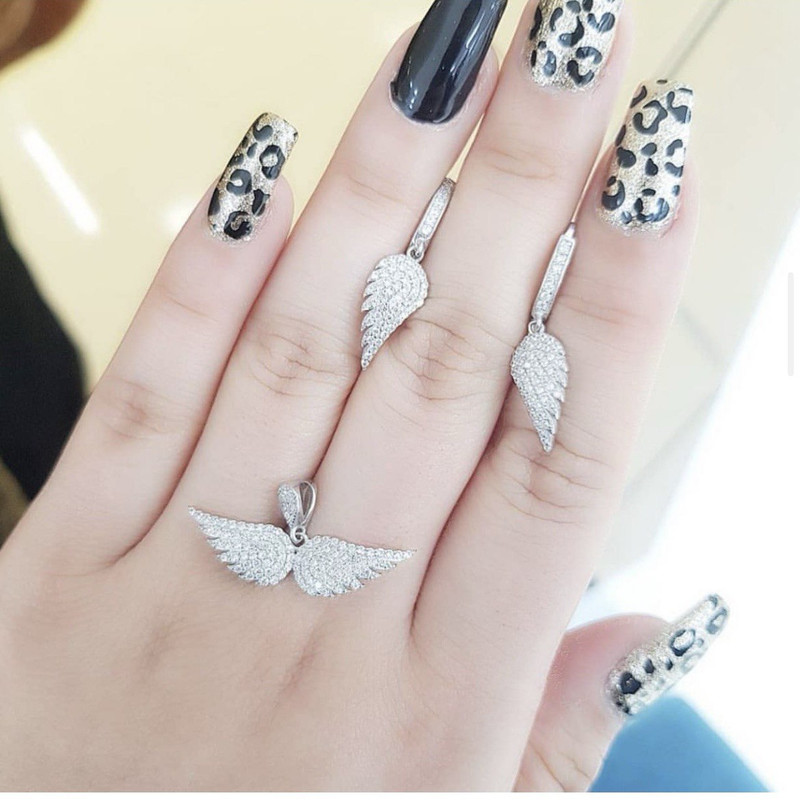 نیم ست نقره زنانه مدل بال فرشته Barf1