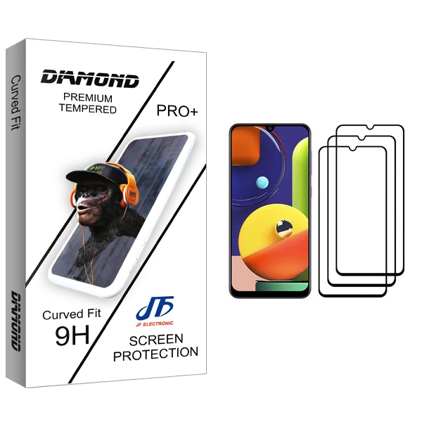 محافظ صفحه نمایش جی اف مدل Diamond glass مناسب برای گوشی موبایل سامسونگ Galaxy A50s بسته سه عددی