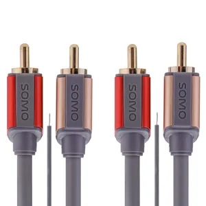 کابل 2xRCA به 2xRCA سومو مدل SR1206 طول 5 متر به همراه کابل GND
