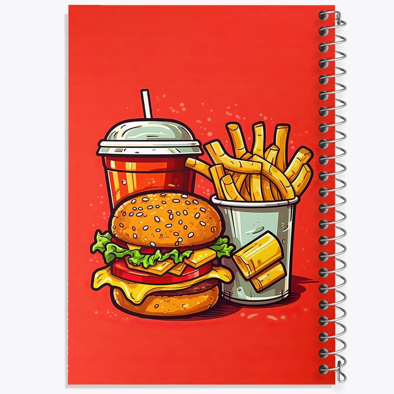 دفتر مشق 50 برگ خندالو طرح فست فود (Fast Food) کد 36556