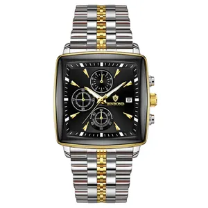 ساعت مچی عقربه‌ای کوارتز مردانه بین باند مدل کلاسیک بند استیل سه موتور فعال کرنوگراف کد A3