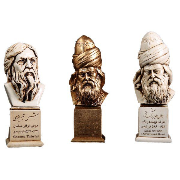 مجسمه تندیس مدل شمس تبریزی و مولانا کد 7909 مجموعه دوعددی