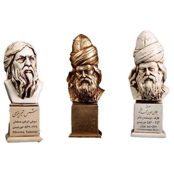 مجسمه تندیس مدل شمس تبریزی و مولانا کد 7909 مجموعه دوعددی